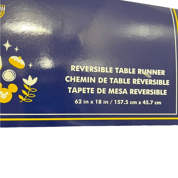 DISNEY PARKS HANUKKAH REVERSIBLE TABLE RUNNER - Picture 2 of 7